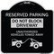 Signmission Do Not Block Driveway Unauthorized Vehicles Towed Away Heavy-Gauge Alum, 18" x 18", BS-1818-24167 A-DES-BS-1818-24167 - alternate 1